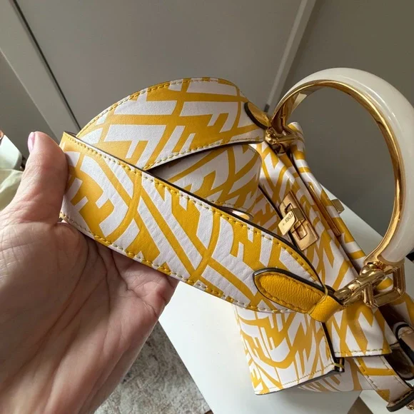 🌼Fendi Peekaboo x Sarah Coleman FF Vertigo - Mini Mimosa/White Gold Hardware - Picture 13 of 16